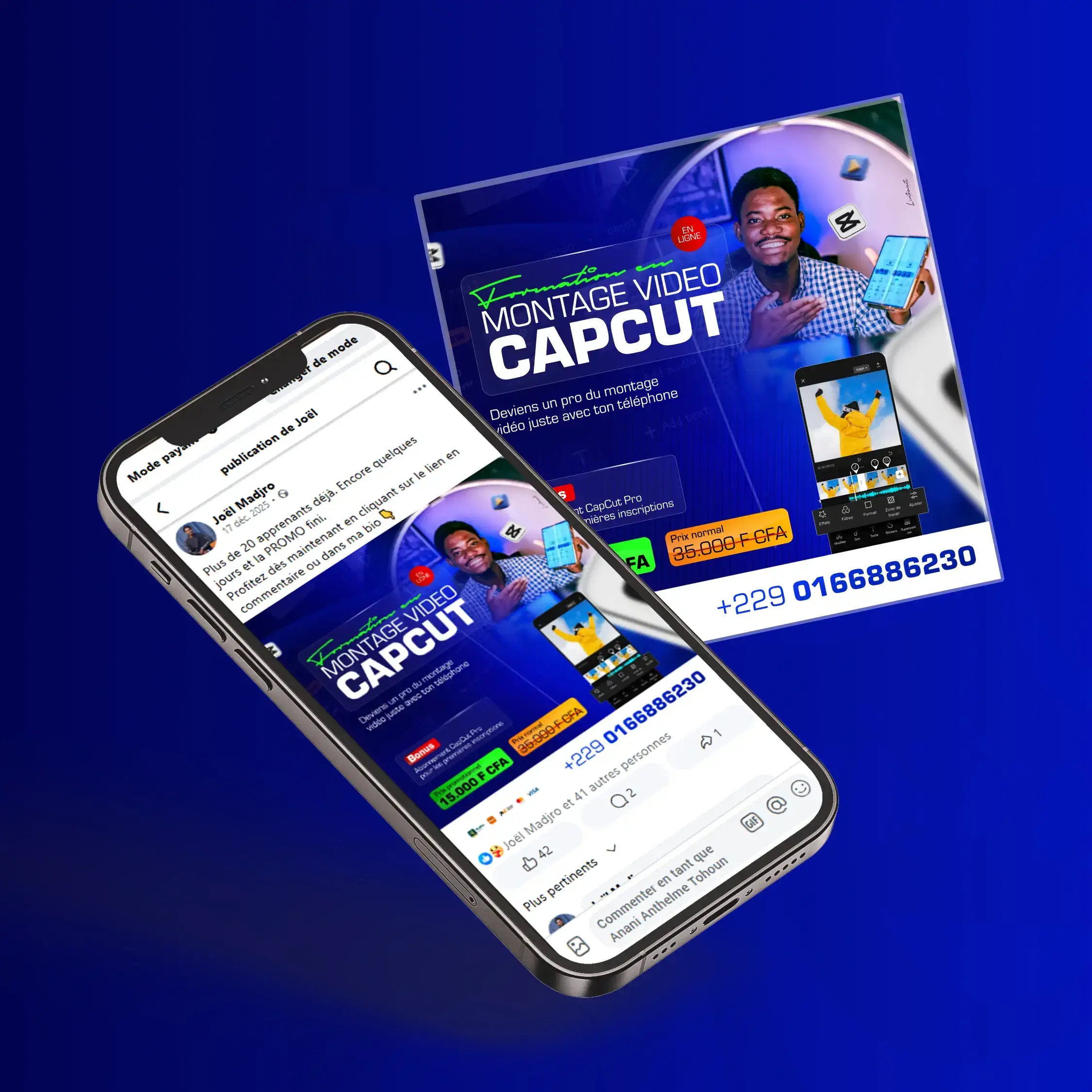 Visuel social media pour ads et formation produits digitaux sur Chariow-2025