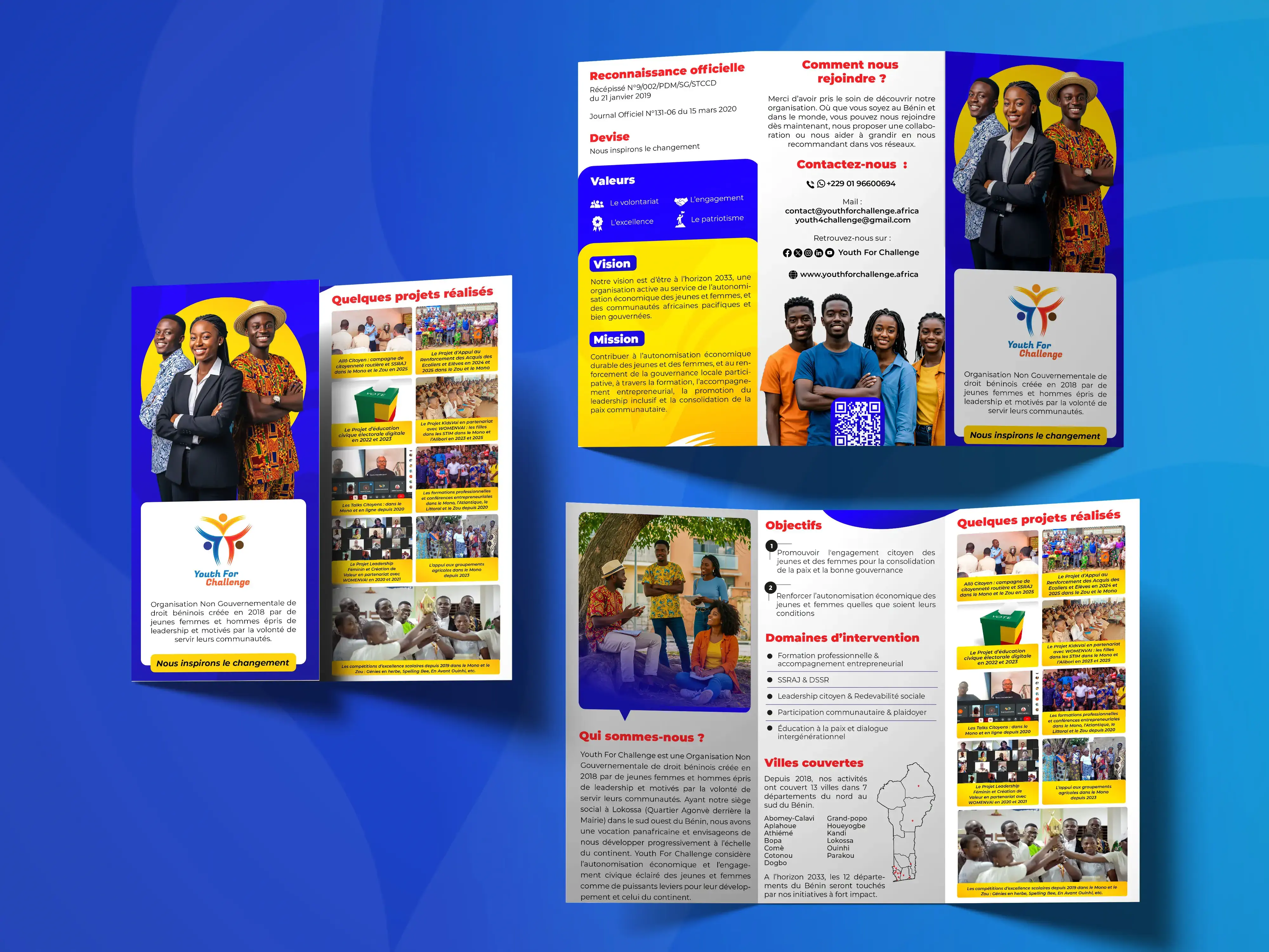 Dépliant trois volets ONG YFC